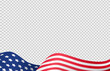 © Only Flags - Waving flag of American isolated  on png or transparent  background,Symbols of USA , template for banner,card,advertising ,promote, TV commercial, ads, web design,poster, vector illustration