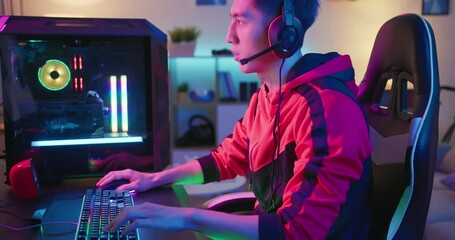 Poster - cyber sport gamer playing game