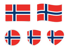 Norway National Flag Badge Icon
