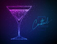Neon Fluid Cocktail Vector Illustration.  Fluid Background. Cosmopolitan Cocktail