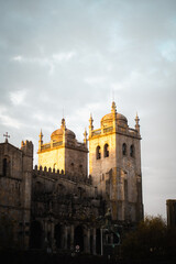 Wall Mural - Porto Cathedral  in porto, portugal - cloudy sky background