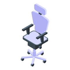 Sticker - Ergonomic gaming chair icon. Isometric of Ergonomic gaming chair vector icon for web design isolated on white background