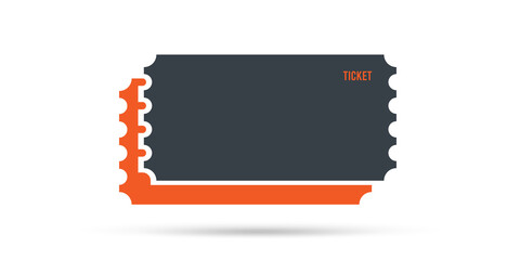 Wall Mural - Ticket over white flat illustration