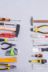 Wall Mural - Background of construction tools with text space.