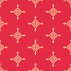 Wall Mural - Stylish background pattern with decorative ornament on a red background, wallpaper. Seamless pattern, texture. Vector illustration for design.