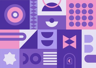 Wall Mural - modern pop art geometric pattern. shapes and geometric graphic design. vector, illustration