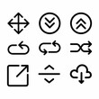 © Karacis - Arrow vector icon set in line style, Arrow for the web and app