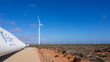 Sere Wind farm with wind turbines on the west coast of South Africa.