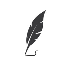 Quill Feather Pen Signature, Icon, Vector.