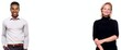 © Djomas - Two people in front of a white background with a white space in between