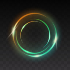 Wall Mural - blue round shining circle frame on transparent background. beautiful abstract luxury light ring
