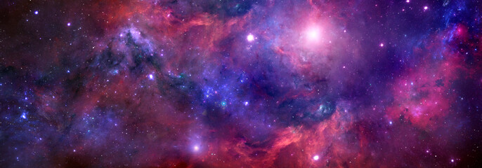cosmic background with red nebula and stars.giant luminous nebula