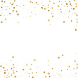 Fototapeta  - Gold stars random luxury sparkling confetti. Scatt