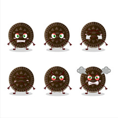 Sticker - Chocolate biscuit cartoon character with various angry expressions