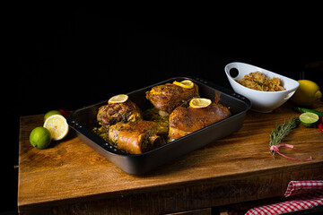 Wall Mural - Crispy roasted pork knuckles from the oven