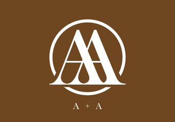 Wall Mural - White brown of AA initial letter