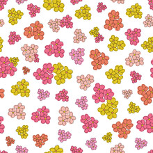 Vector Colorful Flower Seamless Pattern Background On White Surface