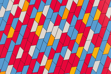Poster - Abstract Colorful Geomerical Blocking Shapes Background. 3d Rendering