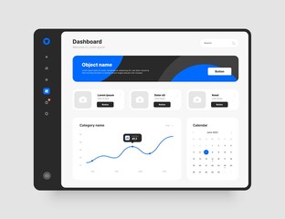 Wall Mural - dashboard design. desktop app with ui elements. use for web application or website.