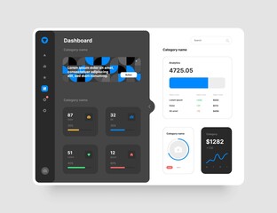 Wall Mural - dashboard design. desktop app with ui elements. use for web application or website.