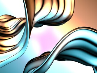 Wall Mural - Colorful Liquid metallic wavy background