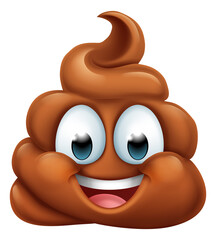 Canvas Print - Happy Poop Poo Emoticon Poomoji Emoji Icon