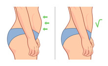 Woman Belly Weight Loss Side Illustration
