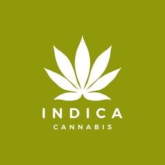 Wall Mural - indica cannabis logo vector icon illustration