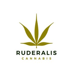 Wall Mural - ruderalis cannabis logo vector icon illustration