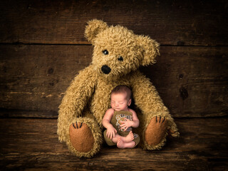 mother teddy bear with baby
