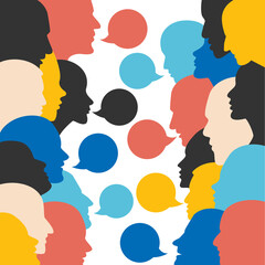 Canvas Print - People  communication, discussion, dialogue.  Vector background.