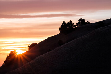 Wall Mural - sunset in the mountains