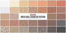Block Brick Wall Seamless Pattern Collection Set Texture Background