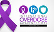 International Overdose (OD) awareness day is observed every year on August 8, it is the ingestion or application of a drug or other substance in quantities greater than are recommended. vector art.