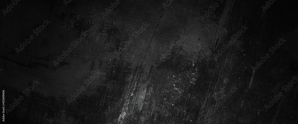 Scary dark walls, slightly light black concrete cement texture for background - obrazy, fototapety, plakaty 
