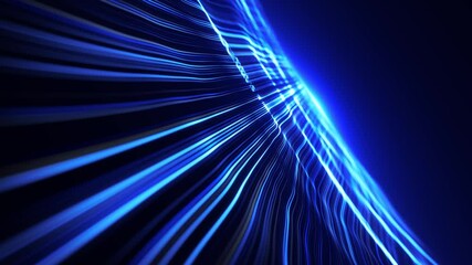 Wall Mural - abstract flowing particle lines data concept background loop/ 4k animation of an abstract technology