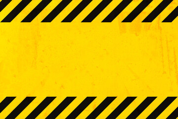 Grunge yellow and black diagonal stripes. Industrial warning background, warn caution, construction, safety