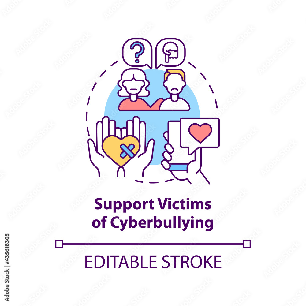 Poster Supporting Cyberbullying Victims Concept Icon Cyberbullying