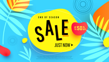 Wall Mural - Summer sale banner template design, big sale special offer. end of season special offer banner.