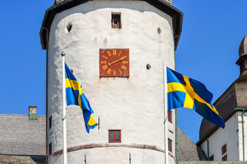 Poster - Castle tower and the Swedish flag