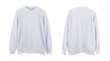 © Taeksang - Blank sweatshirt color white template front and back view on white background