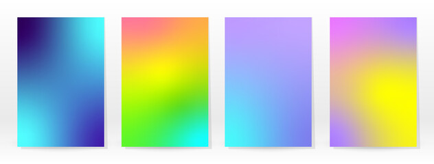 Wall Mural - Minimal Poster. Pastel Soft. Rainbow Gradient Set.