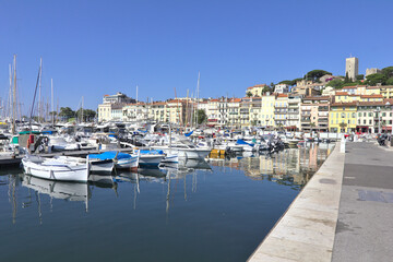 Wall Mural - View of the old port of Cannes, France