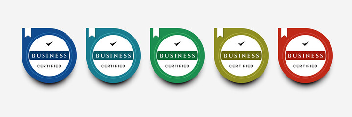 Certified digital badge logo design template. Future of IT certification for corporate project brand. Set modern icon vector illustration.