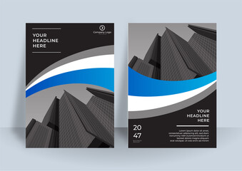 Blue corporate identity cover business vector design, Flyer brochure advertising abstract background, Leaflet Modern poster magazine layout template, Annual report for presentation.