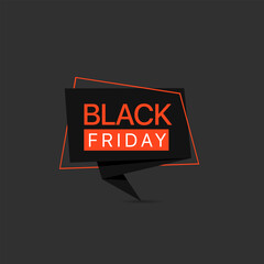 Wall Mural - Black friday black red label template