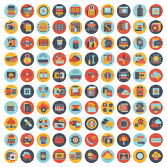 Wall Mural - business, management and technology icon set for websites and mobile applications. flat vector illus