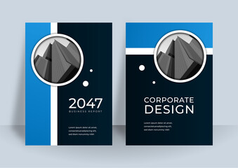 Blue corporate identity cover business vector design, Flyer brochure advertising abstract background, Leaflet Modern poster magazine layout template, Annual report for presentation.