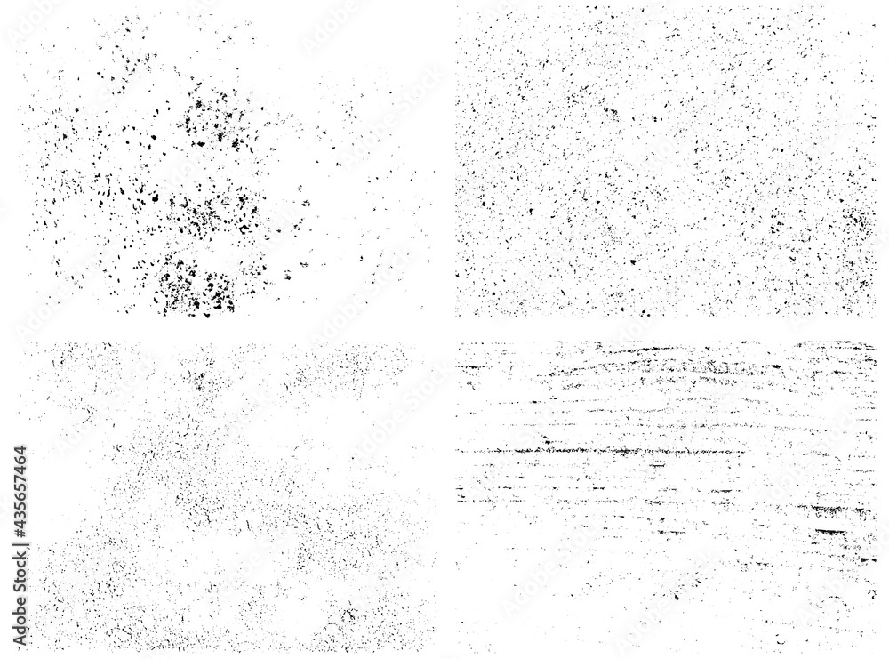 Distressed overlay textures of rough surfaces. Grunge backgroundx. One color graphic resource set. - obrazy, fototapety, plakaty 