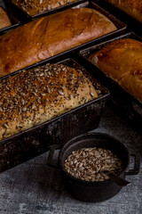 homemade bread with seeds ready to eat